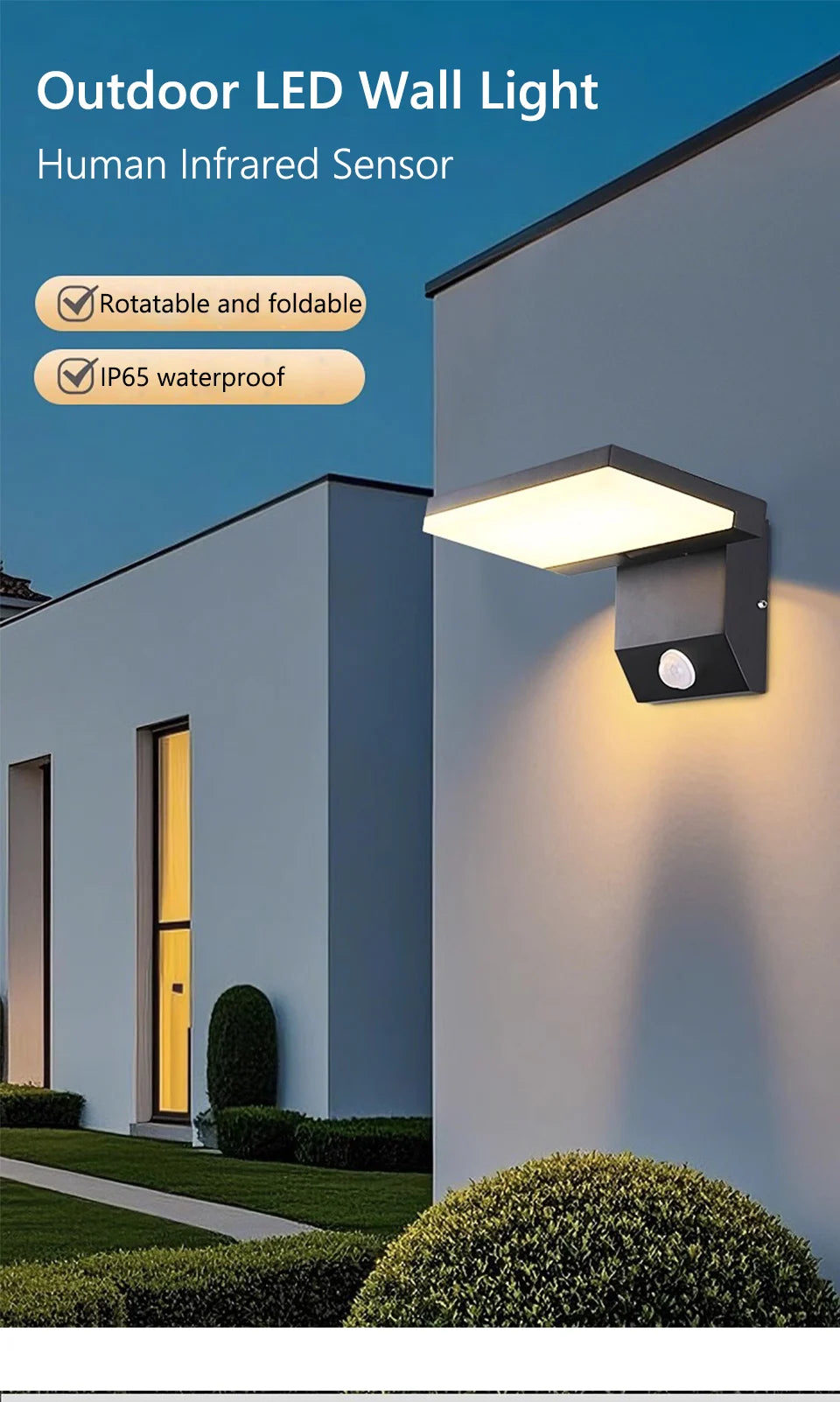 AutoGlow™ Motion Sensor Wall Light